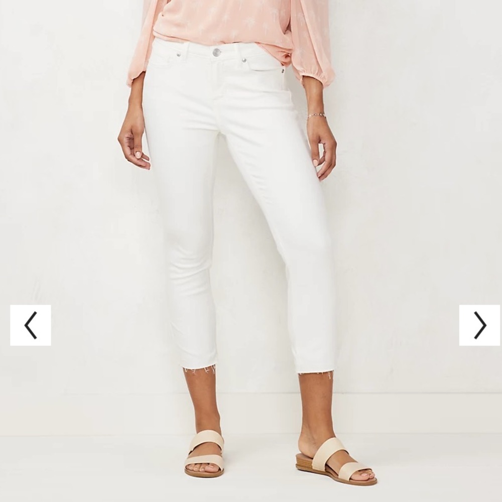 Lauren Conrad skinny crop white jeans